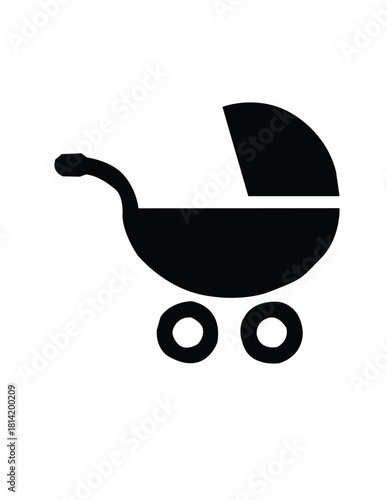 baby carriage vector icon black
