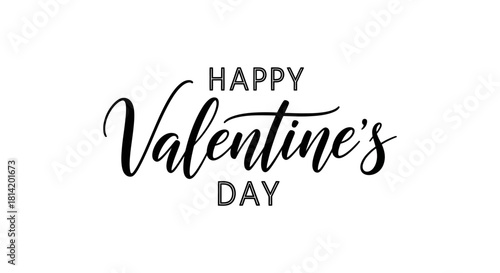 Celebrate Love Happy Valentine's Day Greeting with Elegant Calligraphy