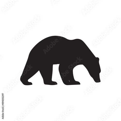 Foraging Bear Silhouette – Wildlife Vector for Nature, Education, and Outdoor Branding