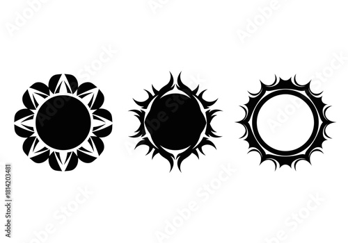 Abstract Sun Symbols Set