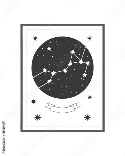 Celestial Constellation Art with Starry Night Sky Design