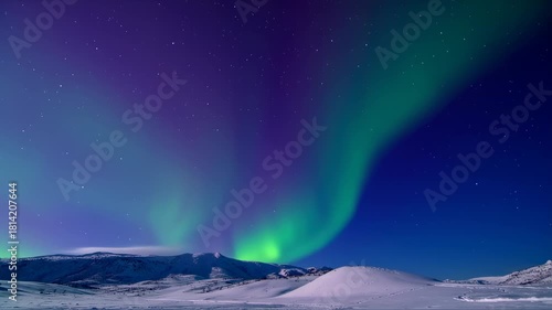 Wallpaper Mural Spectacular Aurora Borealis Dancing Over Snowy Arctic Landscape. Torontodigital.ca
