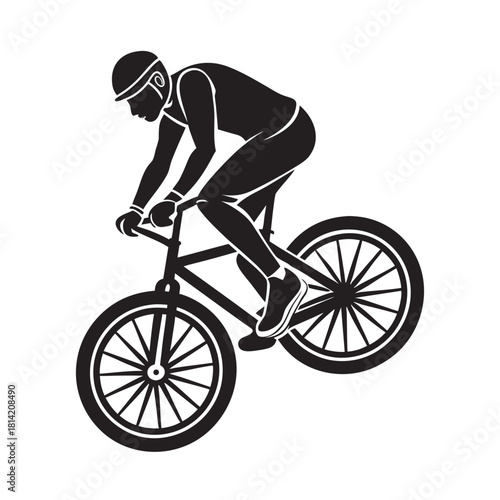 Urban Cyclist Wheelie Trick Street Energy Silhouette