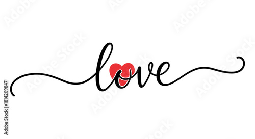 Love Word Art with Heart Icon A Symbol of Affection and Romance