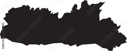 Meghalaya Map Silhouette Isolated State of India