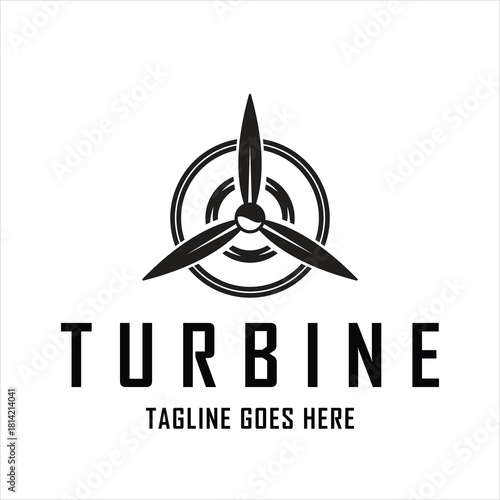 Turbine Propeller Symbol Logo Aviation, energy, or speed. Vector Illustration Design