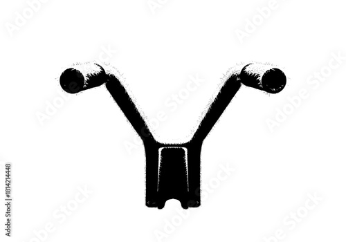 Frosted cart handles on a transparent background