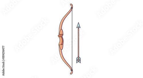 Isolated Bow and Arrow Illustration – Archery, Hunting, and Weaponry
