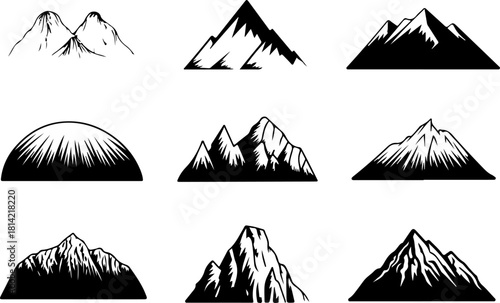 mountain silhouette, mountains clipart, mountain vector, nature silhouette, outdoor design, hiking clipart, adventure svg, landscape vector, mountain logo, camping clipart, wilderness silhouette, fore