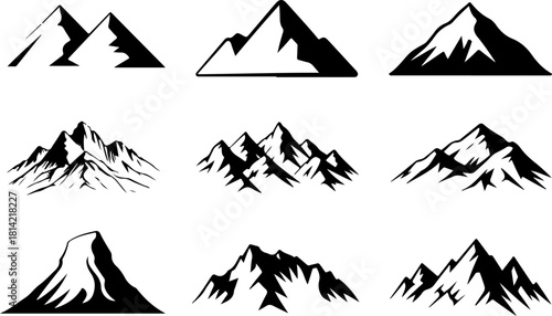 mountain silhouette, mountains clipart, mountain vector, nature silhouette, outdoor design, hiking clipart, adventure svg, landscape vector, mountain logo, camping clipart, wilderness silhouette, fore