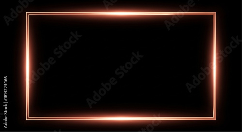 A minimalist and elegant neon frame, rendered with a glowing, reflective edge that draws the eye and exudes sophistication. vector illustration