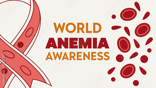 World Anemia Awareness Banner with Medical Health Concept Design