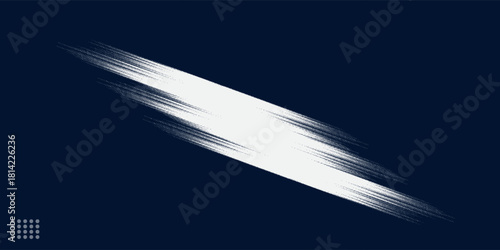 Glitch distorted brush stroke . Noise destroyed logo . Trendy defect error shapes