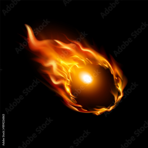 Realistic fire flames and effects set on transparent background