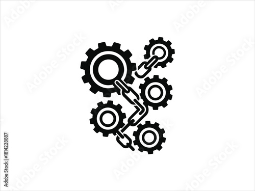 Prod Chain Tech Prompt: linked gear chain, productivity network