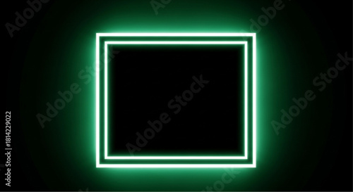 An electric green square radiates with vibrant energy, ideal for design, with a deep black center, creates a bold statement, evoking themes of technology and innovation.  vector illustration