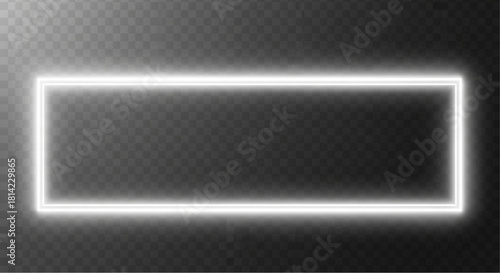 Glowing rectangular neon light, a futuristic design element that brings a futuristic touch to any visual project. This image embodies modern technology. vector illustration