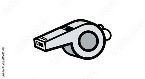 A detailed illustration of a whistle, commonly used in sports and various activities for signaling.