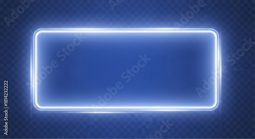 A futuristic neon rectangle of bright blue, glowing with an electric energy and modern flair, perfect for innovative concept. vector illustration