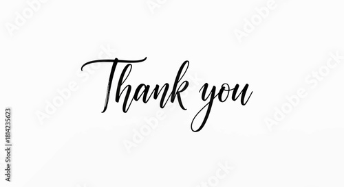 Elegant Thank You Calligraphy Design on Clean White Background Invitation Template