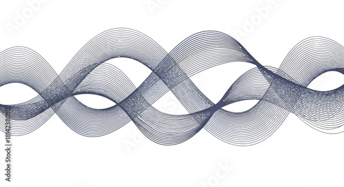 Elegant dark blue wave lines pattern forming a soft rhythmic motion effect