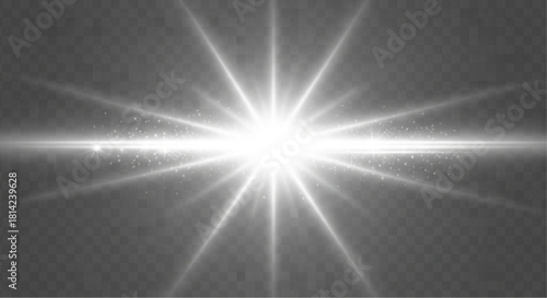 A radiant and intense burst of light. vector illustration