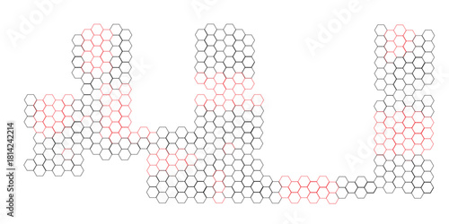 simple abstract red color honeycomb pattern a white and red hexagon vector 10