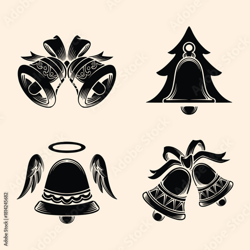 Christmas Bells silhouette design vector illustration