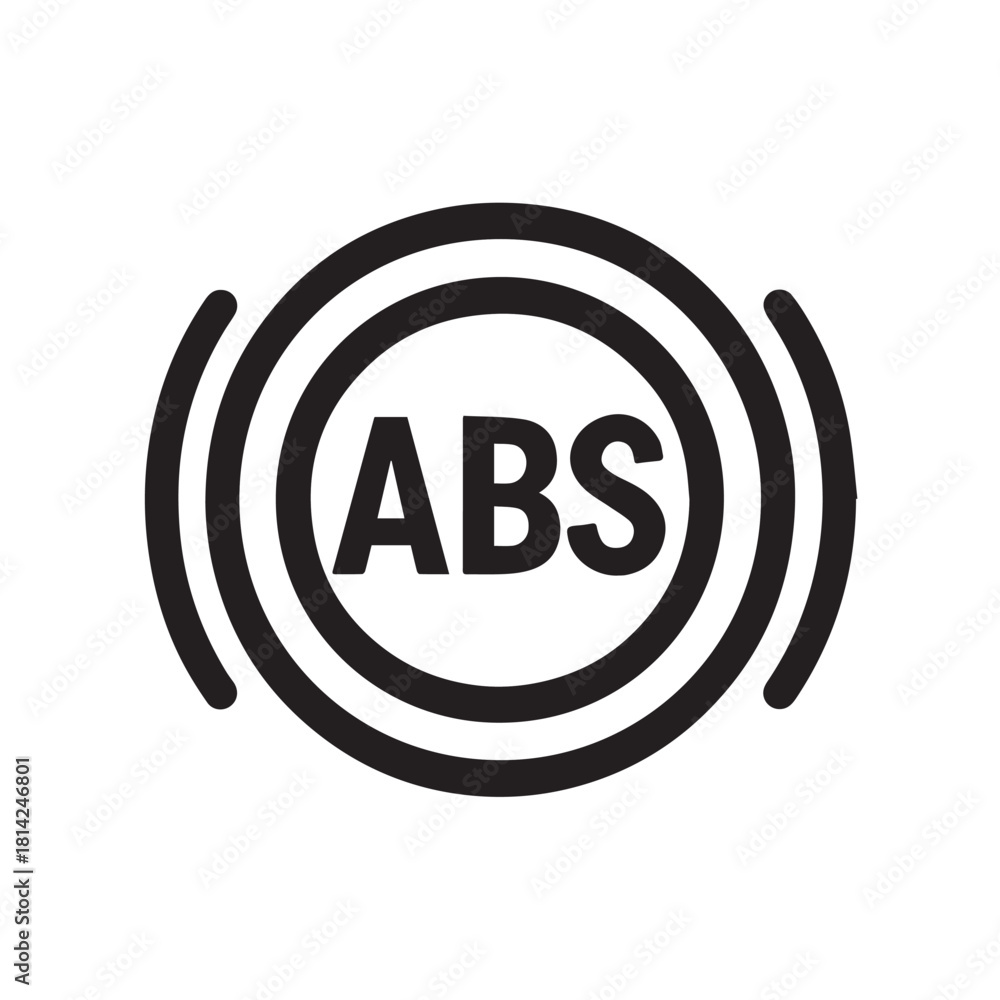 Obraz premium ABS System Indicator Icon vector illustration.