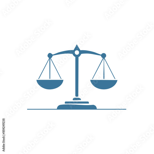 Scales of Justice Symbol Legal Illustration in Teal Color