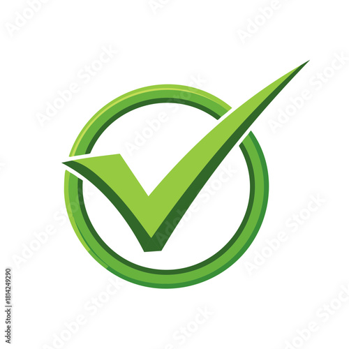 Green check mark symbol inside a circular outline signifying completion and agreement
