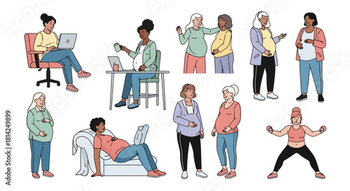 Diverse Representation Empowering Pregnant Women in Everyday Life - Illustration