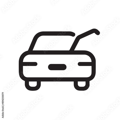 Trunk Open Indicator Icon, Auto Dashboard Warning Light Illustration.