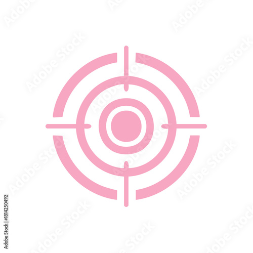 Simple Pink Target Symbol Concentric Circles Crosshairs Graphic