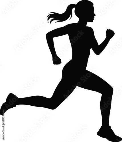 Running Woman Silhouette – Female Runner Vector Illustration
