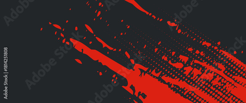 Background, contrast red and black color abstract template for business design. Technology style. You can use it for advertising, sports posters, templates, business presentations. Vector illustration