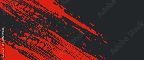Background, contrast red and black color abstract template for business design. Technology style. You can use it for advertising, sports posters, templates, business presentations. Vector illustration