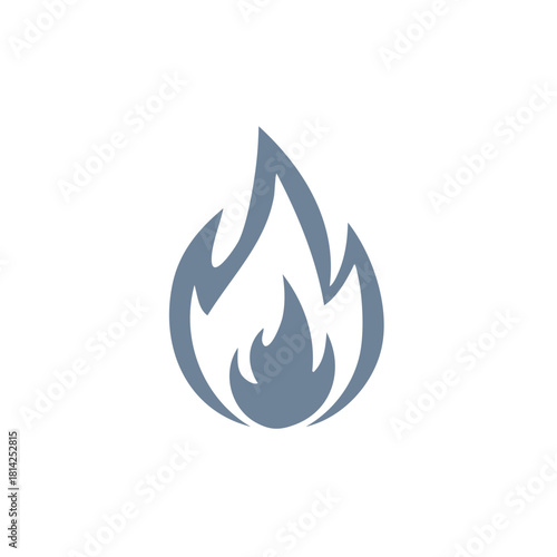 Stylized Fire Icon Symbolizing Heat Energy Warmth and Combustion Graphic Element