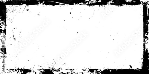 Abstract scratched and old stained overlay distressed grunge border texture with vintage rough edges framing artistic background for bold creative design projects.