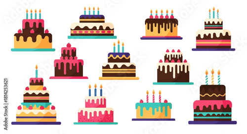 Festive Birthday Cakes Collection Celebratory Dessert Designs for Parties