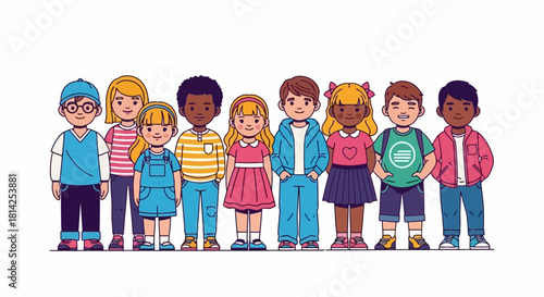 Diversity of Children Illustration A group of kids from different backgrounds