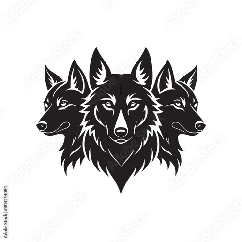 Cerberus vector silhouette black colour vector design and white background