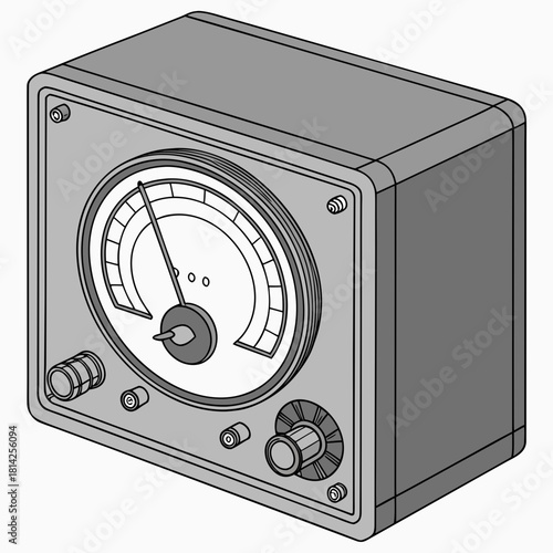 Vintage Analog Meter with Dial and Knobs radio precision