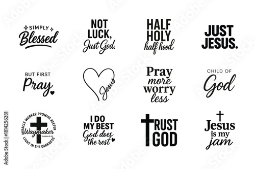 Christian Faith Quote Typography Vector Bundle