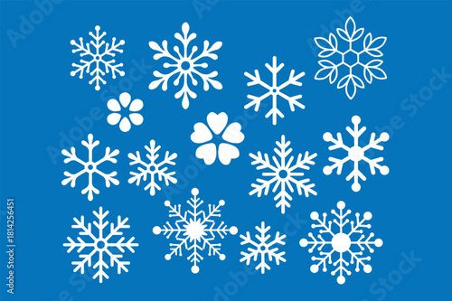 Winter Snowflake Vector Icons Collection