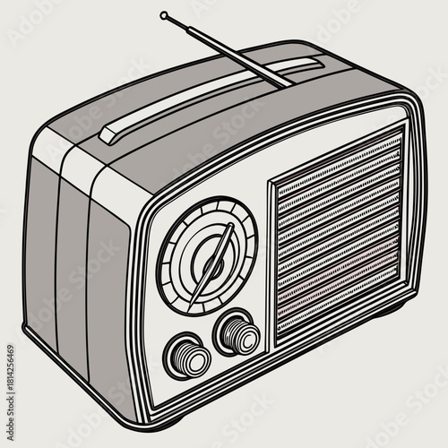 Retro Style Radio with Tuning Dial and Knobs retro radio vintage radio