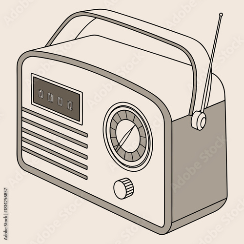 Vintage Portable Radio with Antenna and Dial fusion