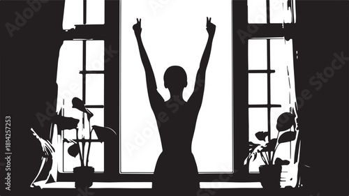 Abstract geometric composition with vibrant color palette and bold typography elements