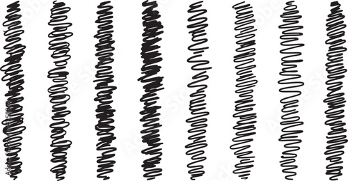Abstract black and white wavy lines pattern.