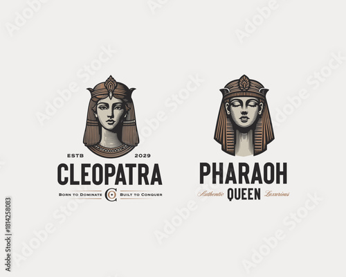 queen cleopatra illustration logo template